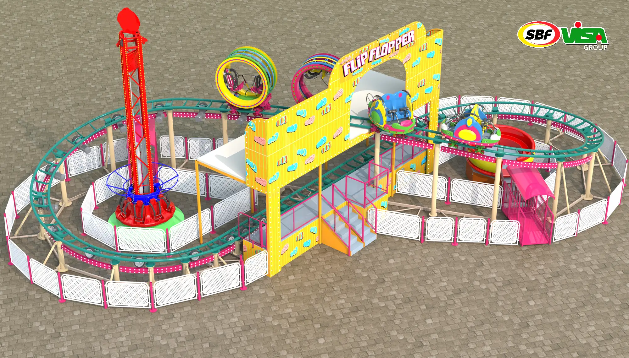 MIXED SPINNING COASTER INCLUDING RIDES